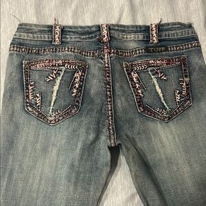 Cowgirl Tuff Blue Boot Cut Jeans with Rhinestone Accentslike new
